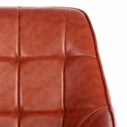 Kunstleder Armlehnstuhl In Cognac Braun - Kayla (2er Set) -Malott-Shop kunstleder armlehnstuhl in cognac braun mit gestell aus metall kayla 05