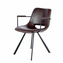 Kunstleder Armlehnstuhl In Dunkelbraun - Morona (2er Set)