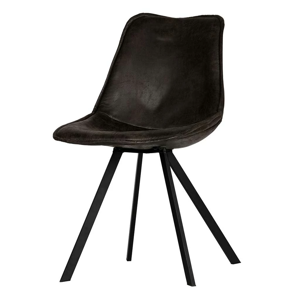 Kunstleder Design-Schalenstuhl In Schwarz - Pravoria (2er Set) - Image 2