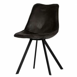 Kunstleder Design-Schalenstuhl In Schwarz - Pravoria (2er Set)