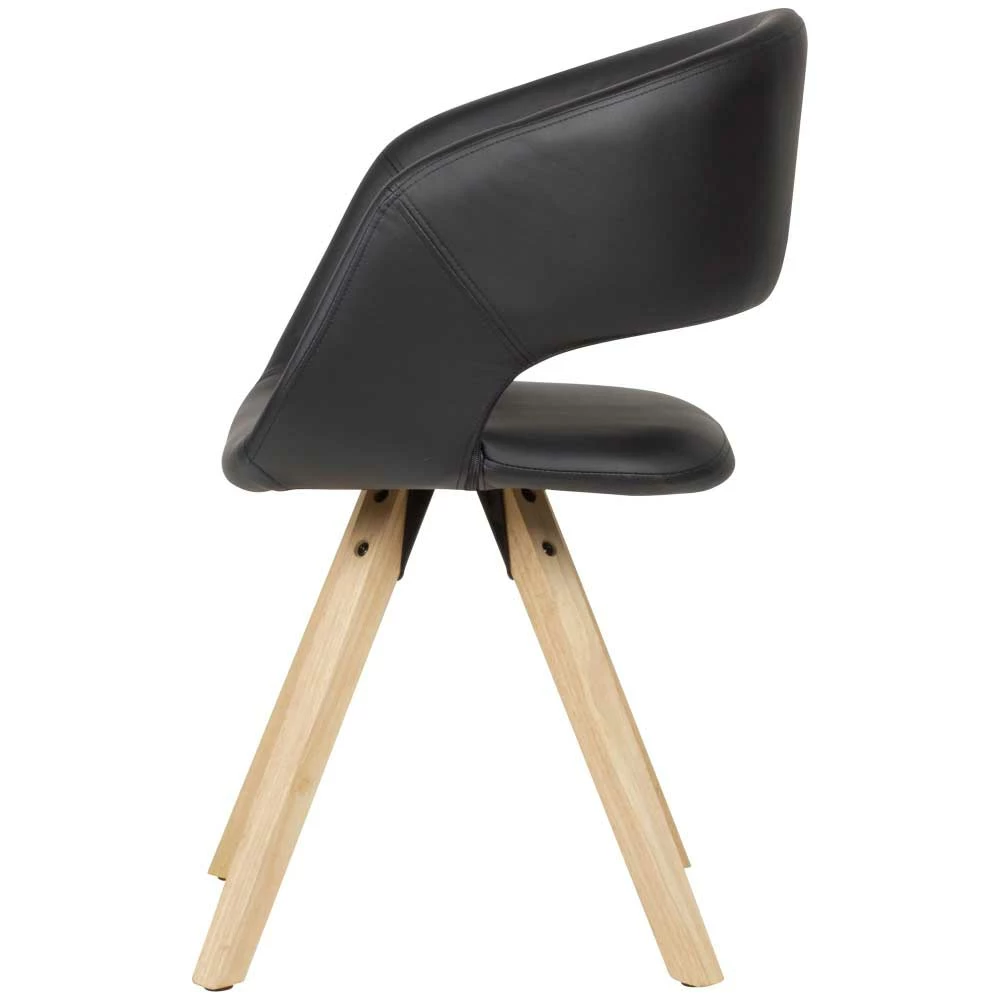 Kunstleder Design Tischsessel In Schwarz & Natur - Ivuma - Image 5