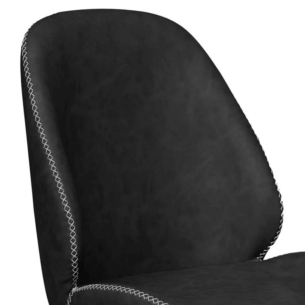 Kunstleder Drehstuhl In Schwarz - Benede (2er Set) - Image 3