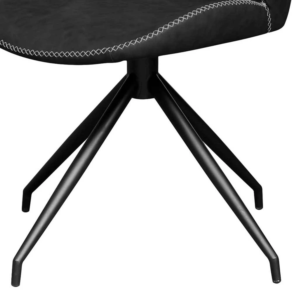 Kunstleder Drehstuhl In Schwarz - Benede (2er Set) - Image 4