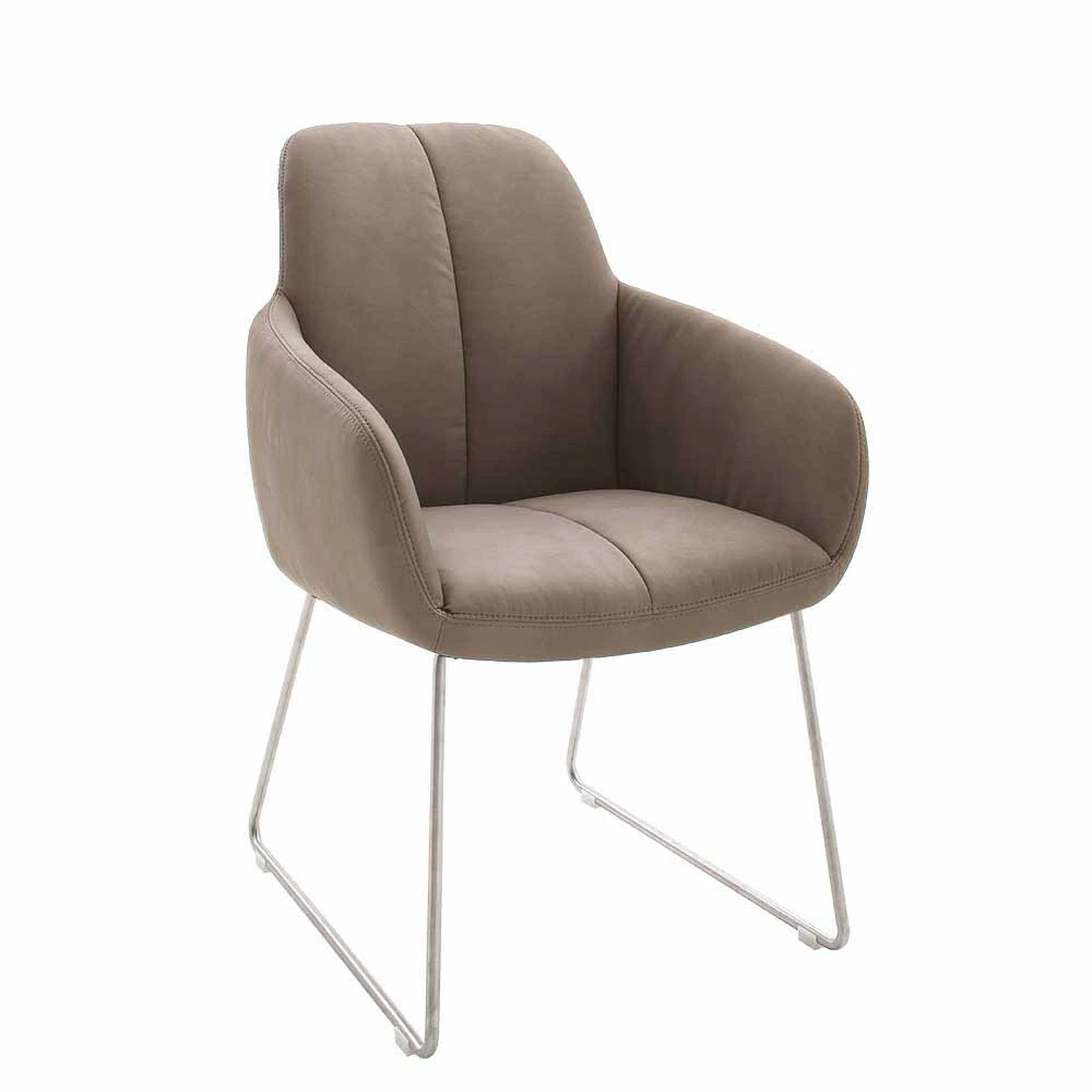 Kunstleder Esstischsessel in Schlammfarben Anesto mit Edelstahl (2er Set) Kunstleder Esstischsessel In Schlammfarben Anesto Mit Edelstahl (2er Set) -Malott-Shop kunstleder esstischsessel in schlammfarben mit edelstahl anesto 01