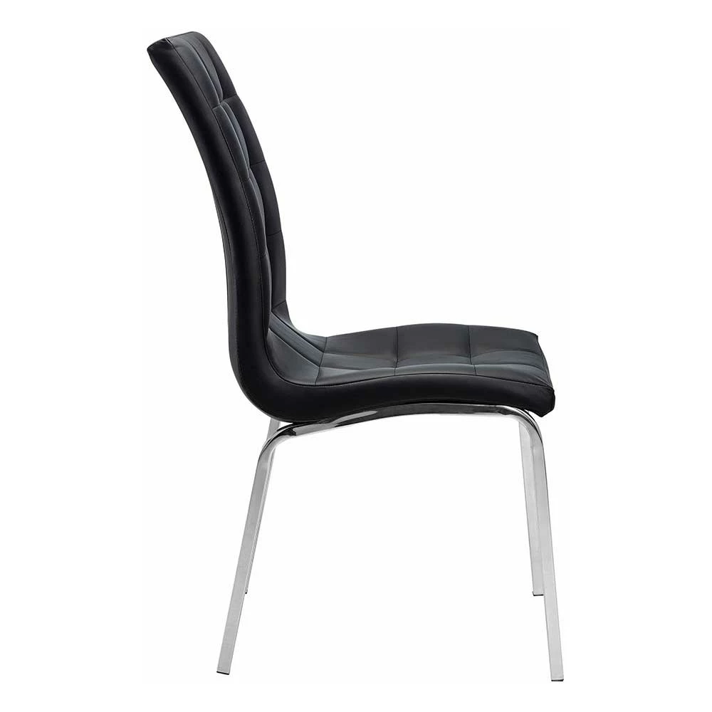 Kunstleder Esstischstühle in Schwarz - Stufanias (2er Set) Kunstleder Esstischstühle In Schwarz - Stufanias (2er Set) -Malott-Shop kunstleder esstischstuehle in schwarz mit chrom gestell stufanias 02
