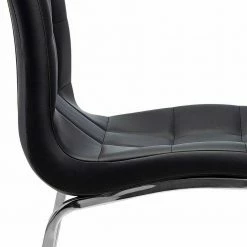 Kunstleder Esstischstühle In Schwarz - Stufanias (2er Set) 7 Kunstleder Esstischstühle In Schwarz - Stufanias (2er Set) -Malott-Shop kunstleder esstischstuehle in schwarz mit chrom gestell stufanias 05