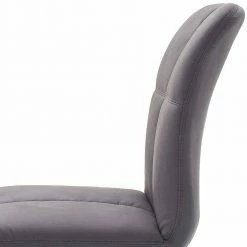 Kunstleder-Esstischstuhl In Grau Linz Mit Edelstahl X-Fuß (2er Set) -Malott-Shop kunstleder esstischstuhl in grau mit edelstahl x fuss linz 05