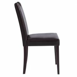 Kunstleder Esszimmerstühle In Dunkelbraun - Cindrella (2er Set) -Malott-Shop kunstleder esszimmerstuehle in dunkelbraun mit holzgestell cindrella 02