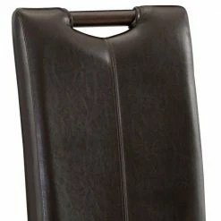 Kunstleder Esszimmerstühle In Dunkelbraun - Cindrella (2er Set) -Malott-Shop kunstleder esszimmerstuehle in dunkelbraun mit holzgestell cindrella 04