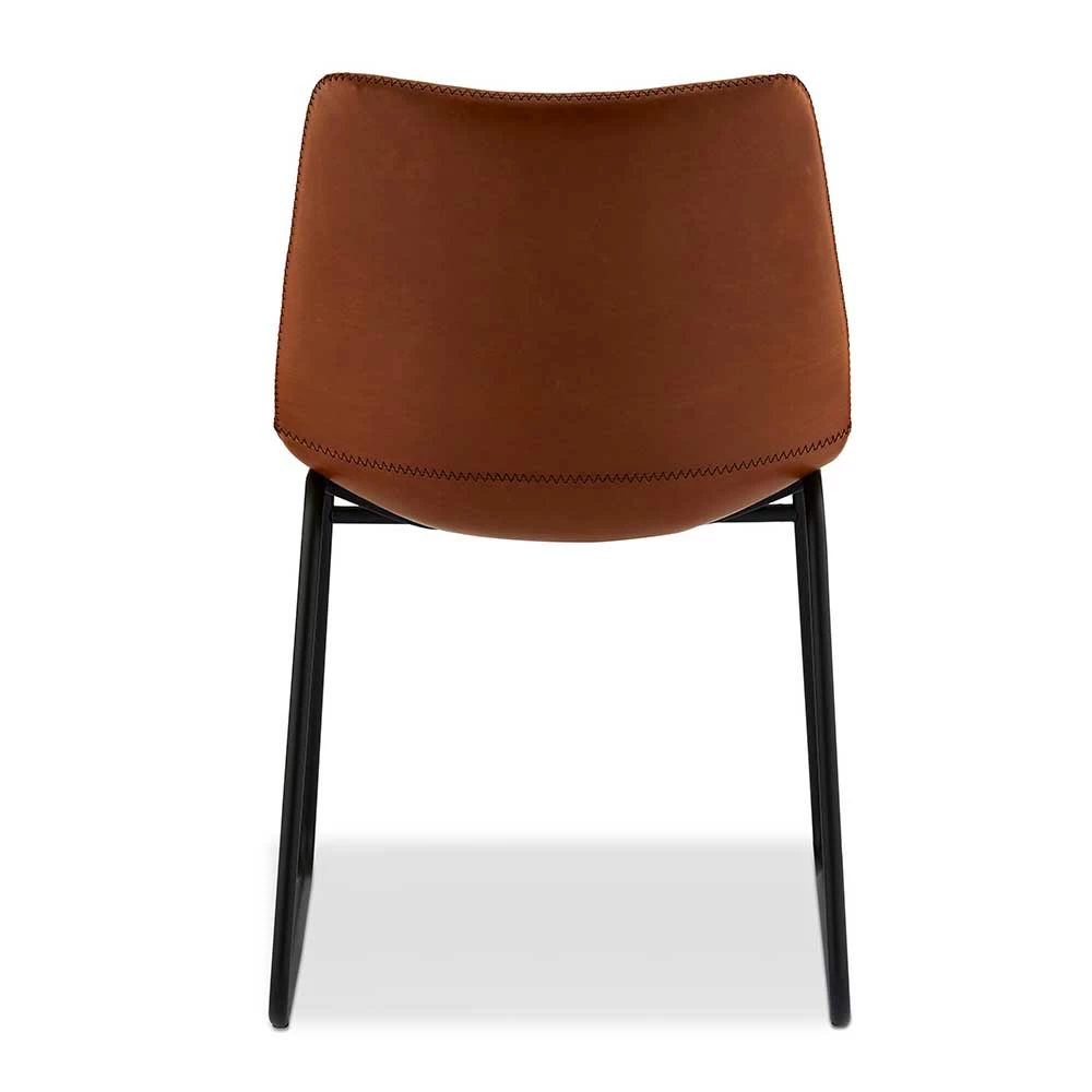 Kunstleder Esszimmerstuhl In Braun Cognac - Len (2er Set) - Image 3