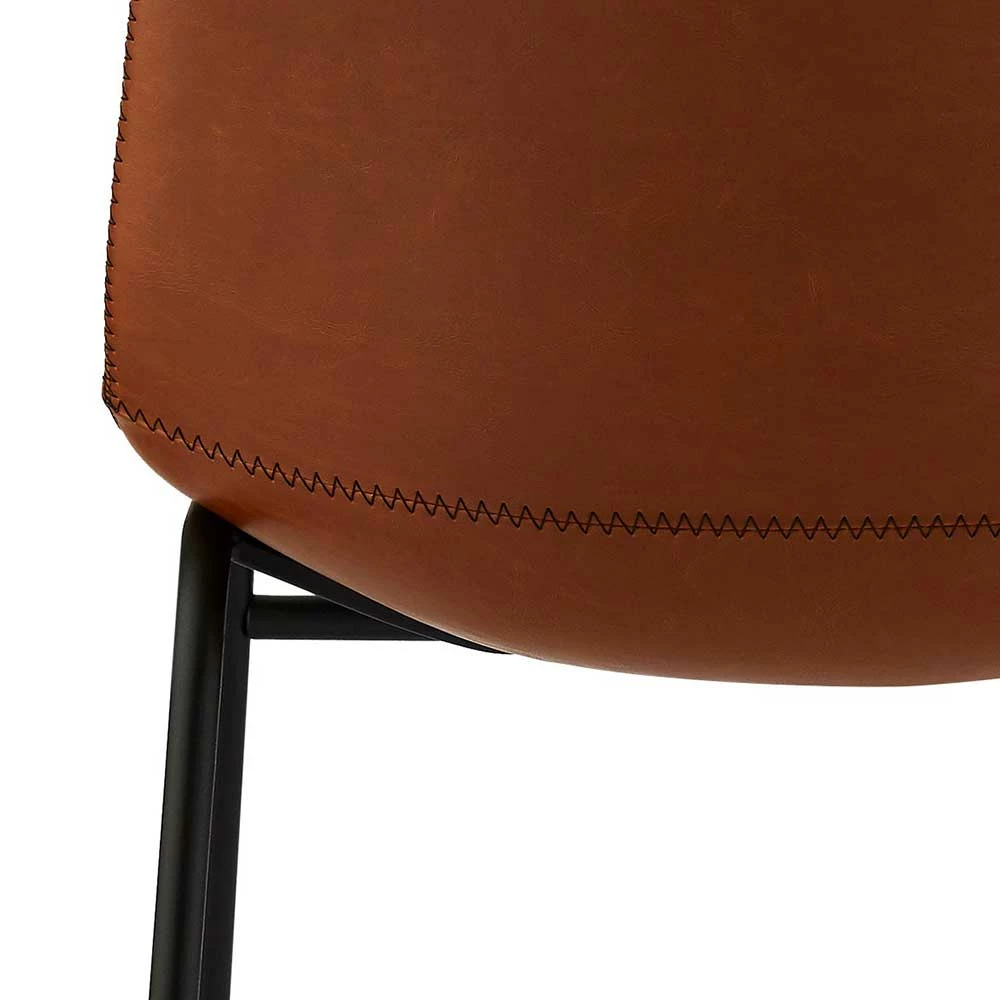 Kunstleder Esszimmerstuhl In Braun Cognac - Len (2er Set) - Image 6