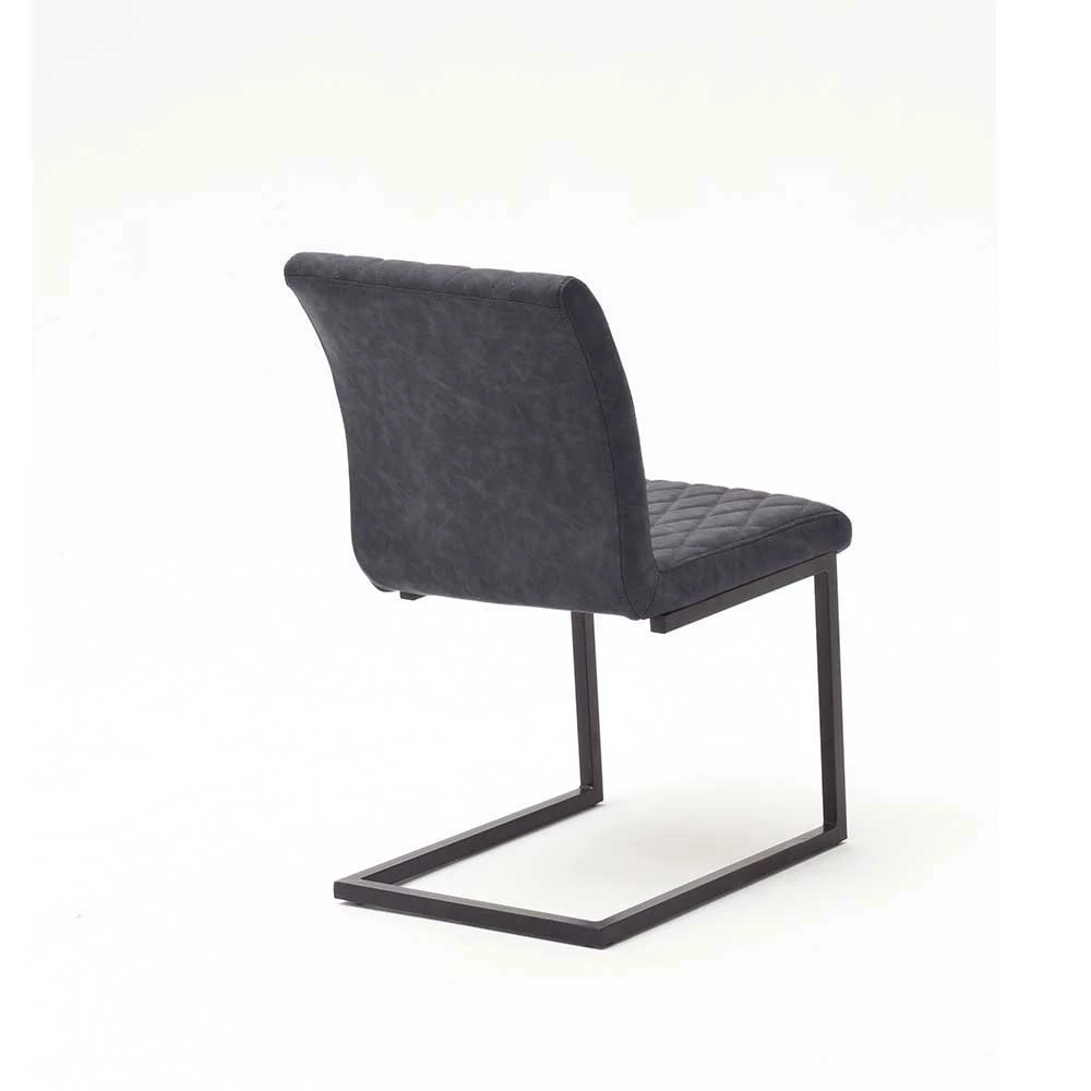 Kunstleder Freischwinger Mit Rautensteppung Asta In Grau (4er Set) - Image 6