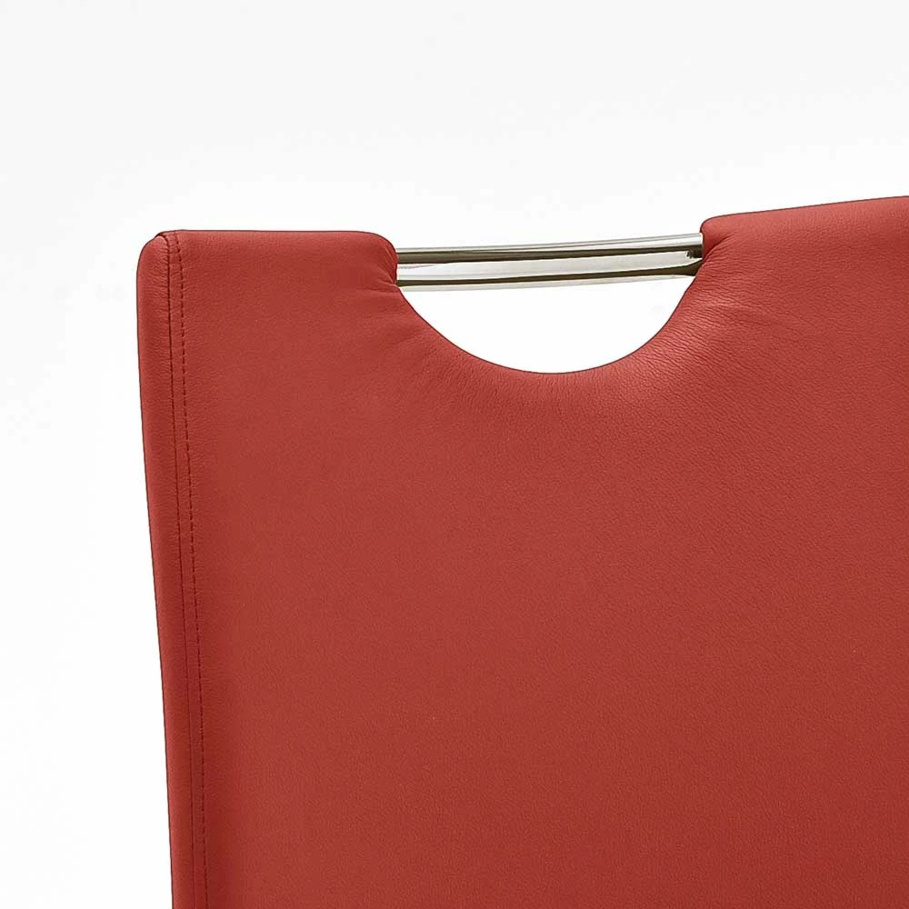 Kunstleder Freischwinger Sinnabra In Rot (4er Set) - Image 3