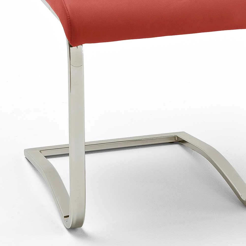 Kunstleder Freischwinger Sinnabra In Rot (4er Set) - Image 4