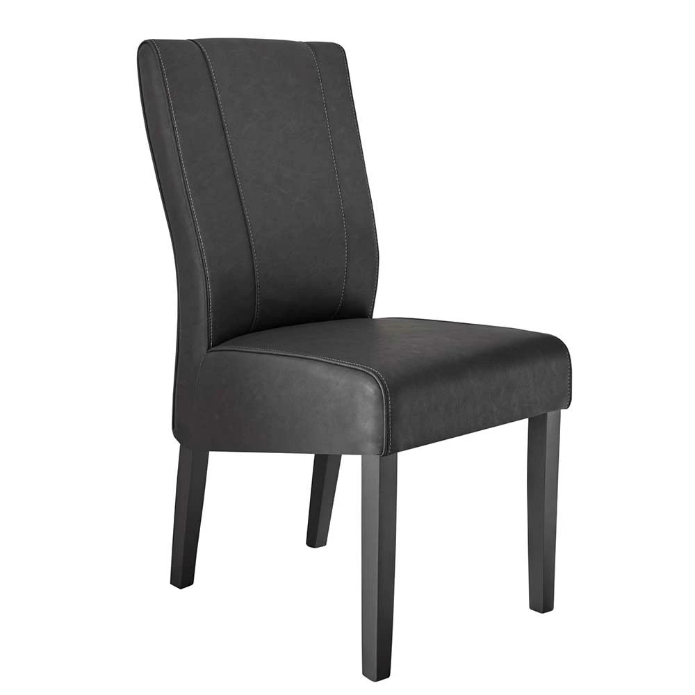 Kunstleder Hochlehner Stühle In Grau - Birelda (2er Set)