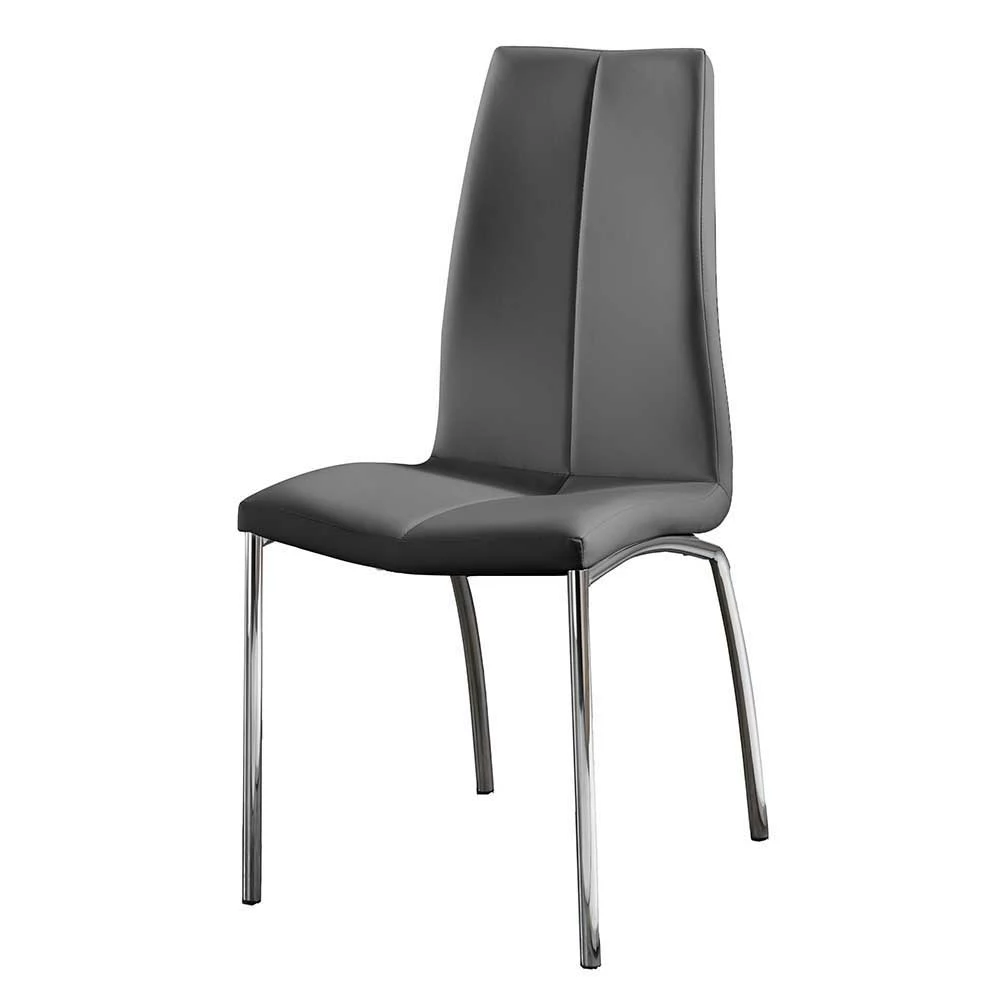 Kunstleder Hochlehner Stuhl Calcarizo In Dunkelgrau (4er Set)