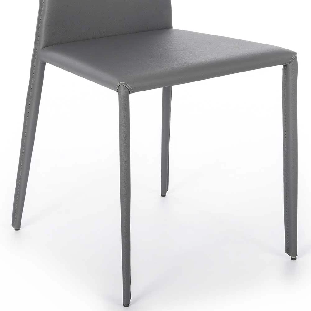 Kunstleder Polsterstühle In Dunklem Grau - Nathalie (2er Set) - Image 4