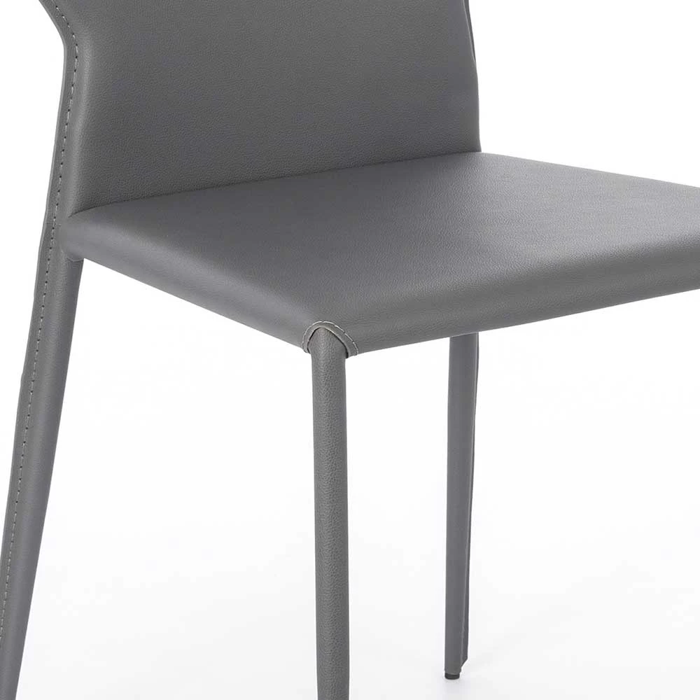 Kunstleder Polsterstühle In Dunklem Grau - Nathalie (2er Set) - Image 6