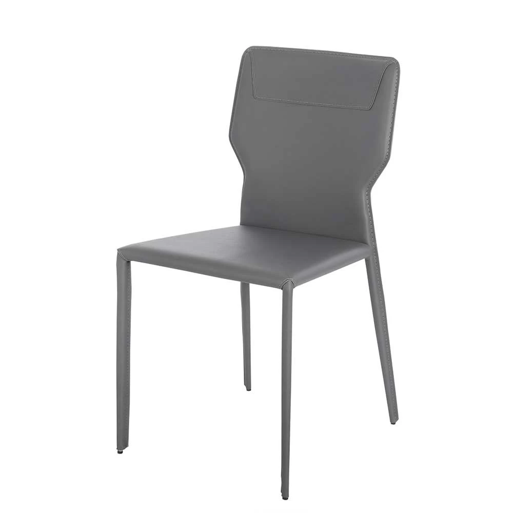 Kunstleder Polsterstühle In Dunklem Grau - Nathalie (2er Set)