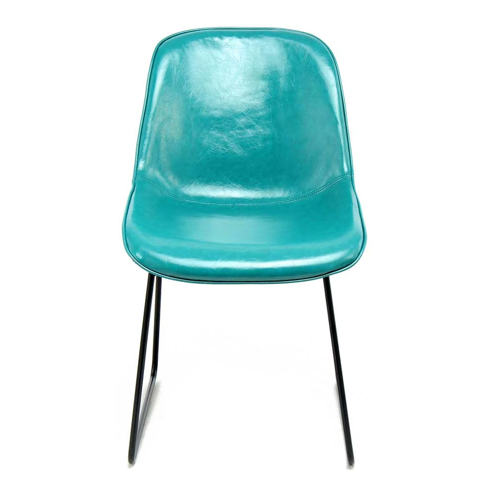 Kunstleder Retro Stühle in Petrol - Yasinn (2er Set) Kunstleder Retro Stühle In Petrol - Yasinn (2er Set) -Malott-Shop kunstleder retro stuehle in petrol schwarz metallgestell yasinn 01