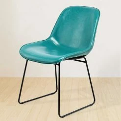 Kunstleder Retro Stühle In Petrol - Yasinn (2er Set) 4 Kunstleder Retro Stühle In Petrol - Yasinn (2er Set) -Malott-Shop kunstleder retro stuehle in petrol schwarz metallgestell yasinn 02