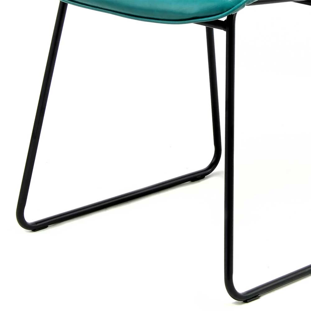 Kunstleder Retro Stühle in Petrol - Yasinn (2er Set) Kunstleder Retro Stühle In Petrol - Yasinn (2er Set) -Malott-Shop kunstleder retro stuehle in petrol schwarz metallgestell yasinn 05