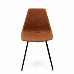 Kunstleder Schalenstühle In Braun Cognac - Hamburg (2er Set) -Malott-Shop kunstleder schalenstuehle in braun cognac und schwarz metall hamburg 02
