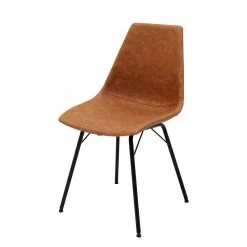 Kunstleder Schalenstühle In Braun Cognac - Hamburg (2er Set)