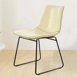 Kunstleder Schalenstuhl In Creme - Santyra (2er Set)