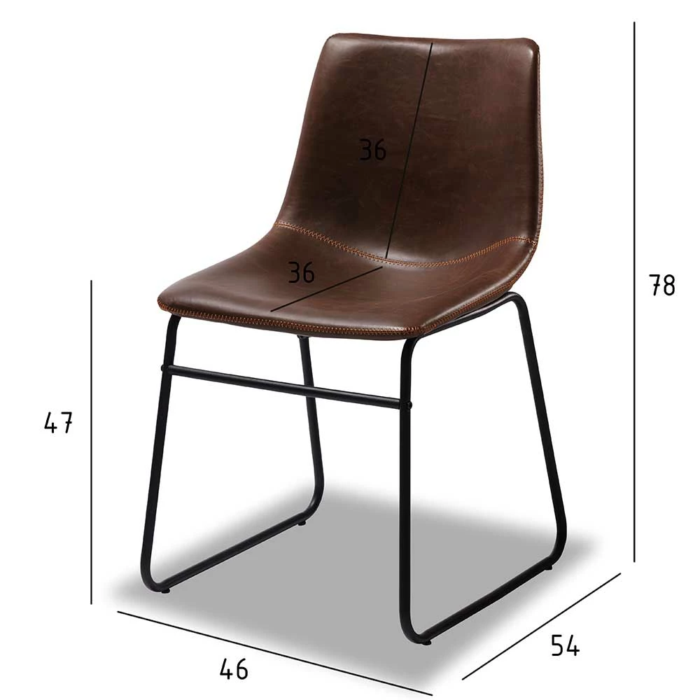Kunstleder Schalenstuhl In Dunklem Braun - Kastrona (2er Set) - Image 5