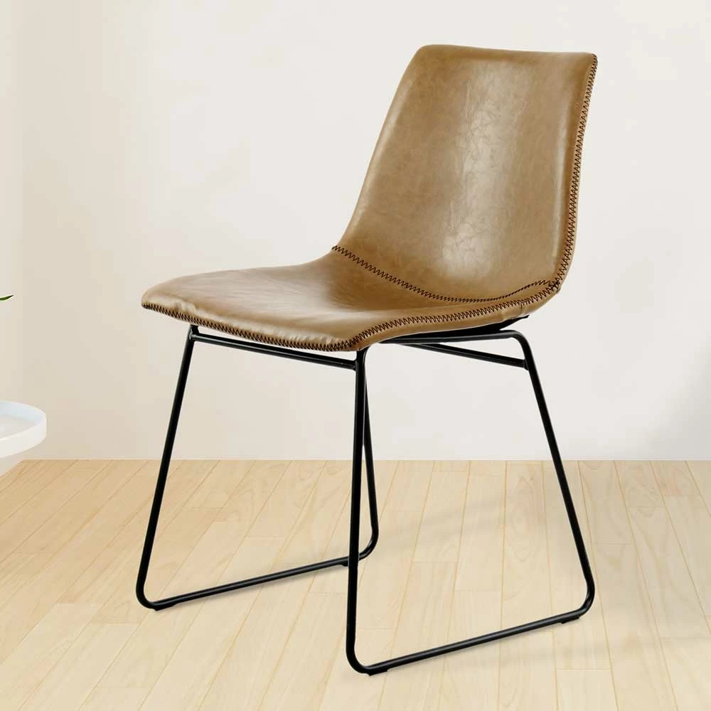 Kunstleder Schalenstuhl In Hellbraun - Anvidia (2er Set)