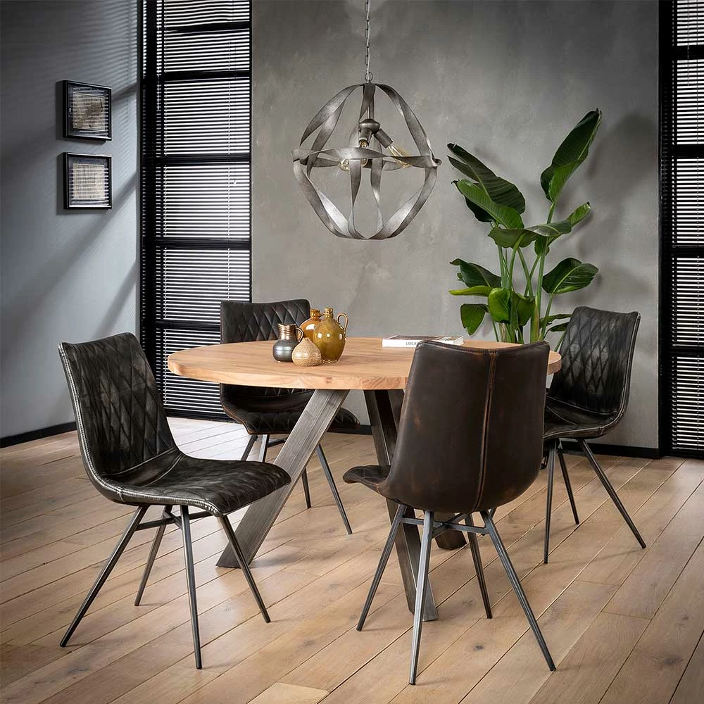 Kunstleder Schalenstuhl Mit Rautensteppung - Benjiro (2er Set) - Image 3