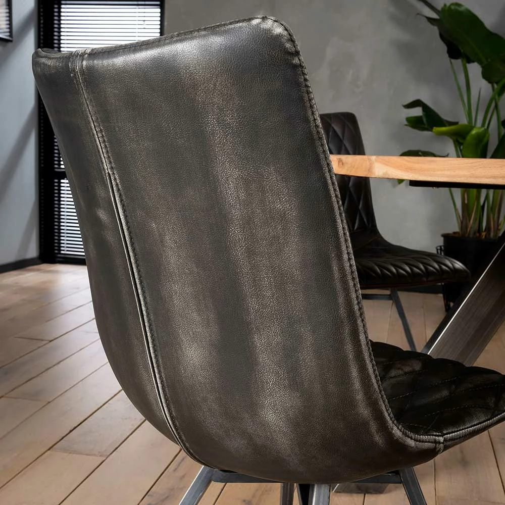 Kunstleder Schalenstuhl Mit Rautensteppung - Benjiro (2er Set) - Image 6