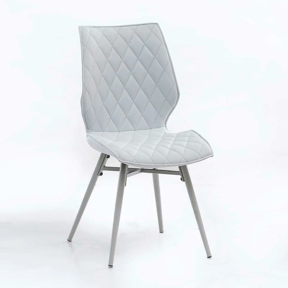 Kunstleder Schalenstuhl Mit Rautensteppung Cimbaly In Weiß (2er Set) - Image 3