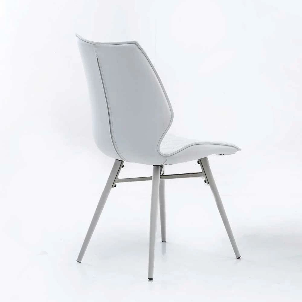 Kunstleder Schalenstuhl Mit Rautensteppung Cimbaly In Weiß (2er Set) - Image 5