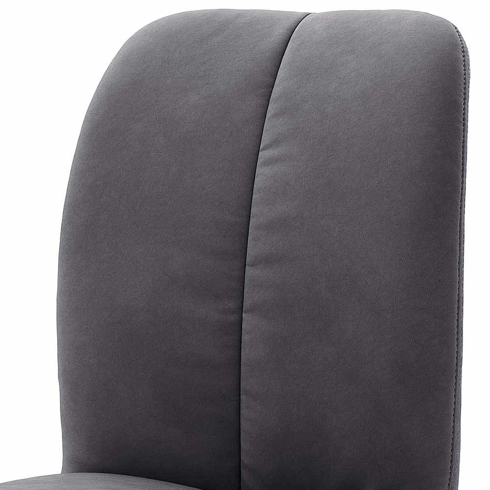 Kunstleder Schwingstuhl Set In Grau Costa Mit Edelstahl Anthrazit (2er Set) - Image 3