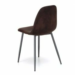 Kunstleder Stühle In Dunkelbraun - Haiti (4er Set) -Malott-Shop kunstleder stuehle in dunkelbraun dunkelgrau stahl haiti 03