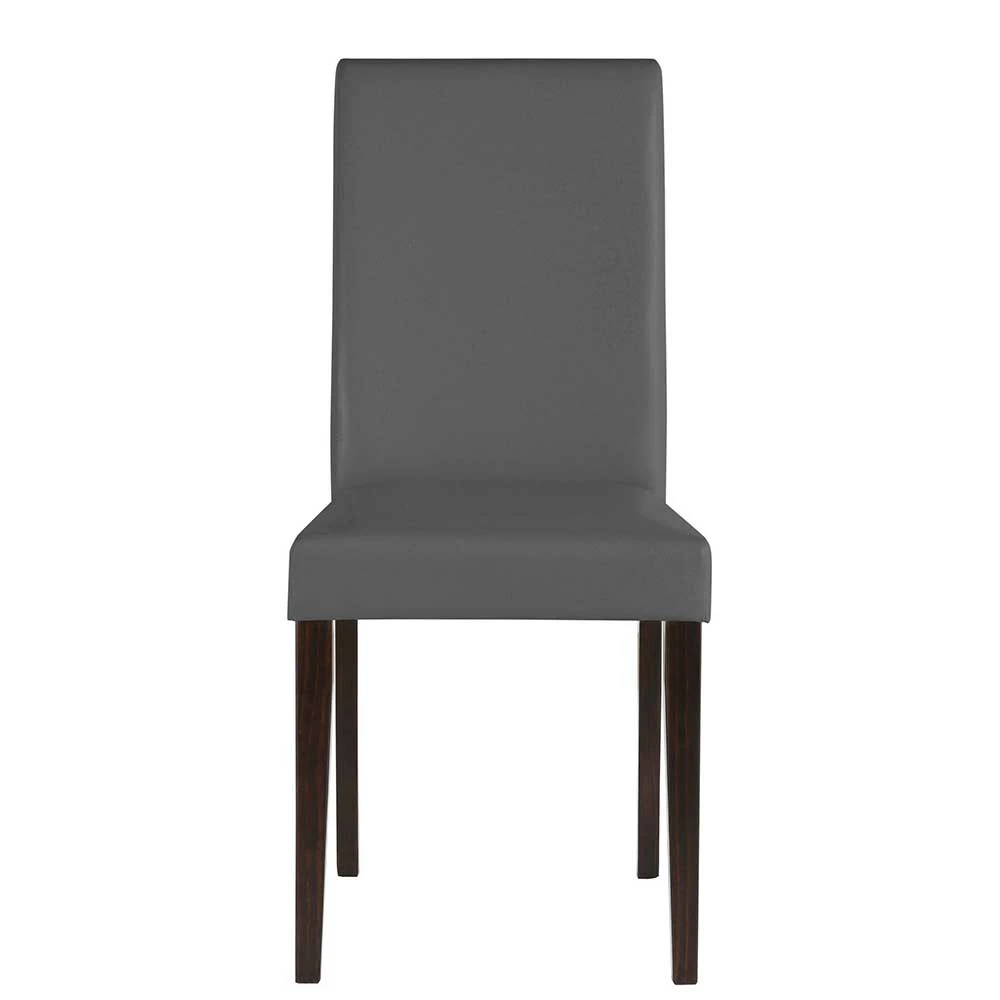 Kunstleder Stühle In Grau Mit Wenge - Burina (2er Set) 4 Kunstleder Stühle In Grau Mit Wenge - Burina (2er Set) - Image 2