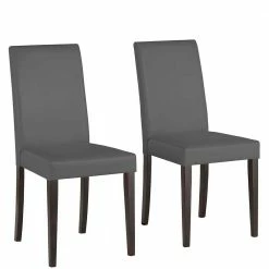 Kunstleder Stühle In Grau Mit Wenge - Burina (2er Set) 10 Kunstleder Stühle In Grau Mit Wenge - Burina (2er Set) -Malott-Shop kunstleder stuehle in grau mit wenge kiefer massivholz burina 02