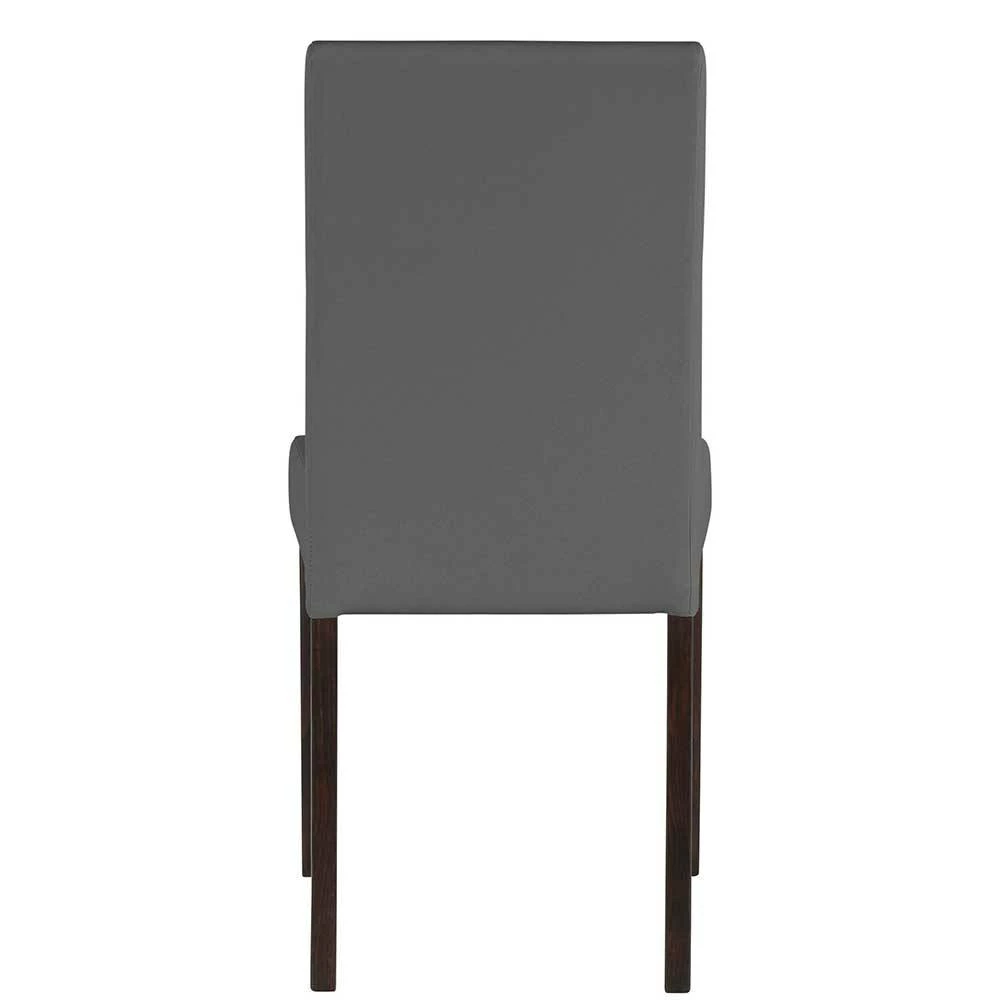 Kunstleder Stühle In Grau Mit Wenge - Burina (2er Set) 7 Kunstleder Stühle In Grau Mit Wenge - Burina (2er Set) - Image 5