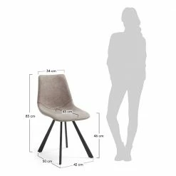 Kunstleder Stühle In Taupe - Veproma (2er Set) 11 Kunstleder Stühle In Taupe - Veproma (2er Set) -Malott-Shop kunstleder stuehle in taupe schwarz stahlbeine veproma 05