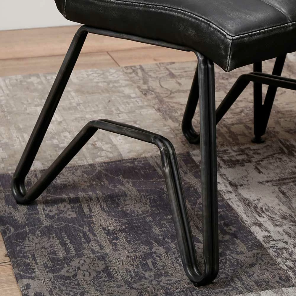 Kunstleder Stühle In Vintage Anthrazit - Viviane (2er Set) - Image 3