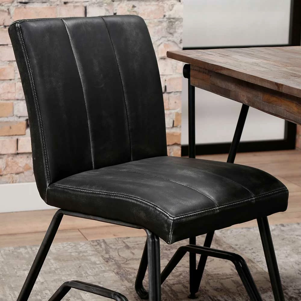 Kunstleder Stühle In Vintage Anthrazit - Viviane (2er Set) - Image 4