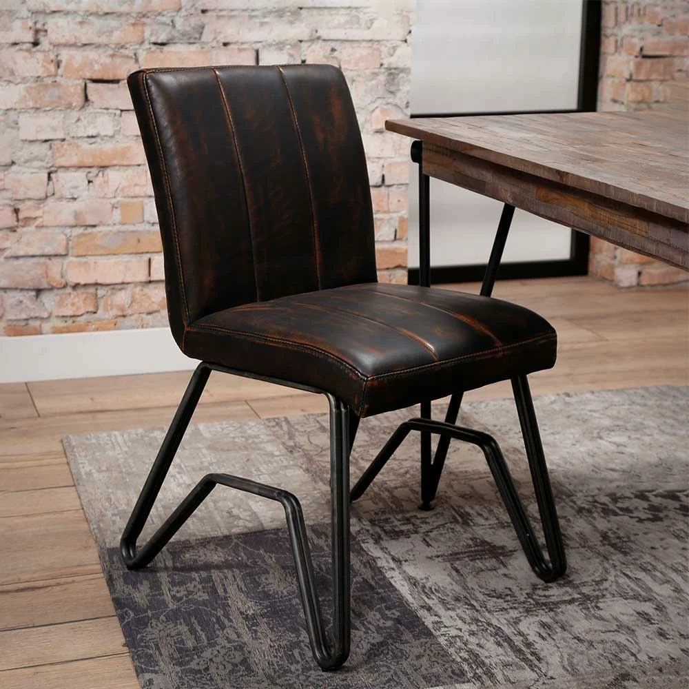 Kunstleder Stuhl In Braun Vintage - Vilado (2er Set) - Image 2