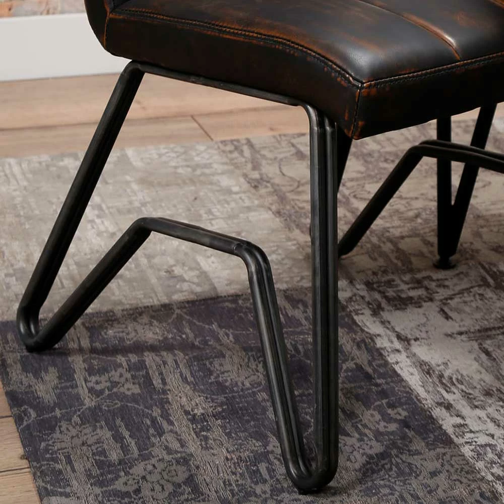 Kunstleder Stuhl In Braun Vintage - Vilado (2er Set) - Image 3