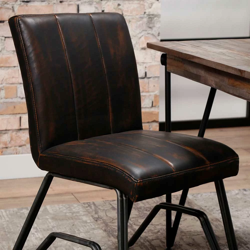 Kunstleder Stuhl In Braun Vintage - Vilado (2er Set) - Image 4