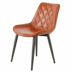 Kunstleder Stuhl In Cognac Braun - Calumja (2er Set)