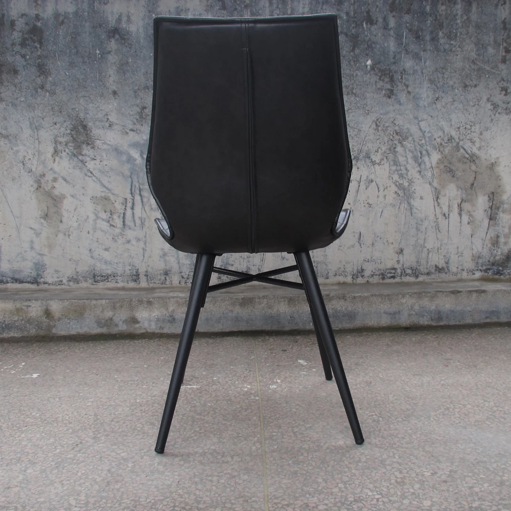 Kunstleder Stuhl Rappan In Schwarz Rautiert Gesteppt (2er Set) - Image 3