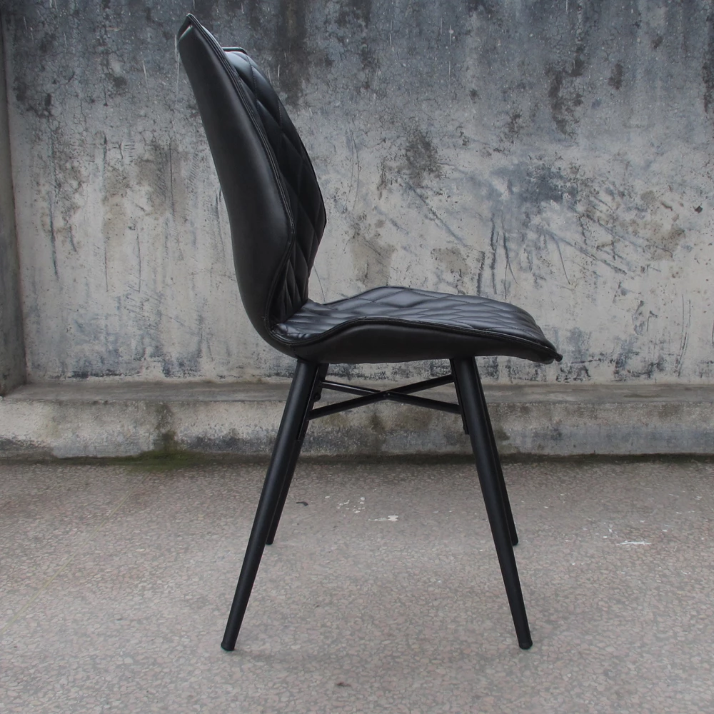 Kunstleder Stuhl Rappan In Schwarz Rautiert Gesteppt (2er Set) - Image 5