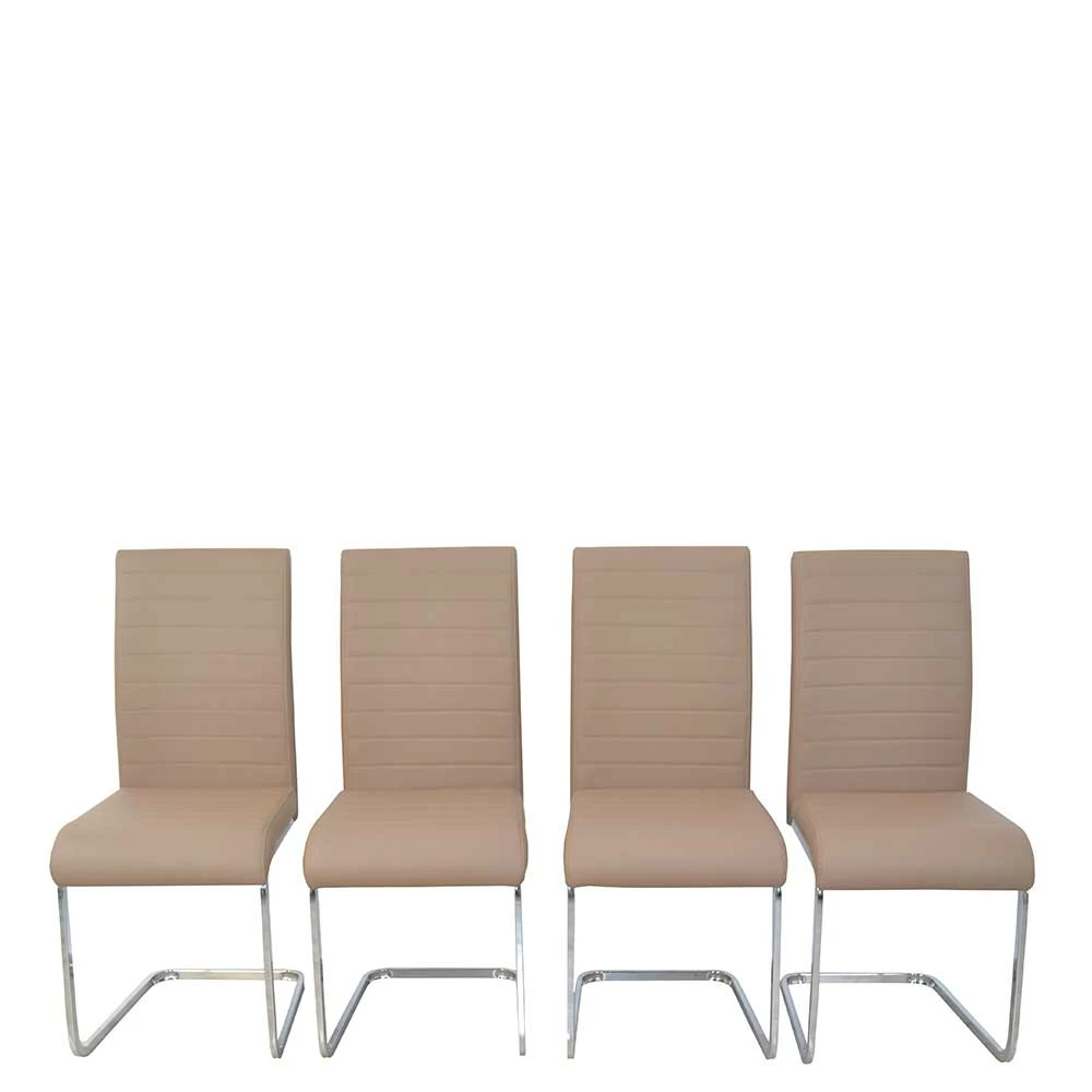 Kunstleder Swingstühle In Hellbraun - Rhodos (4er Set) - Image 3